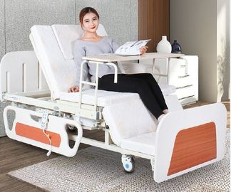 Medical Bed Back Adjustable Rotating Hospital Electric Nursing Bed For Home In White