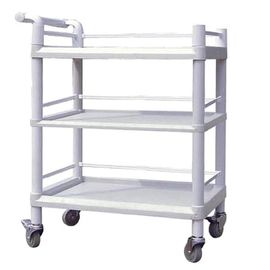 Strong Load Bearing Utlity Medical Instrument Trolley 3 Tiers Plastic Trolley Cart