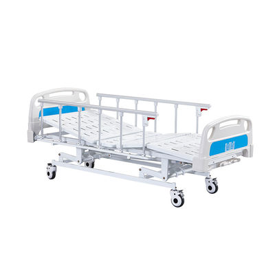 Three Functions Crank Manual Medical Bed Aluminum Alloy Side Rails Patient Manual Hospital Beds