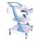 Aluminum Alloy Frame Medical Instrument Trolley Bule Red With Four Silent Castors