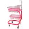 Silent Castor Hospital Baby Crib Pink Plastic Swing Bassinet Easy Operation Baby Bassinet Crib
