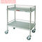2 Tier Stainless Steel Metal Medical Trolley Kitchen Hospital Salon Lab Equipment