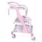 ABS Aluminum Alloy Frame Pink Three layers Hospital Treatment Trolley
