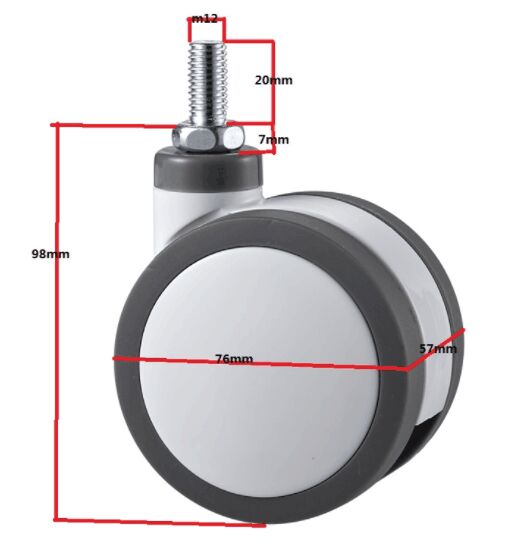 Practical Medical Cart Casters 3 Inch Used In Hospitals OffWhite
