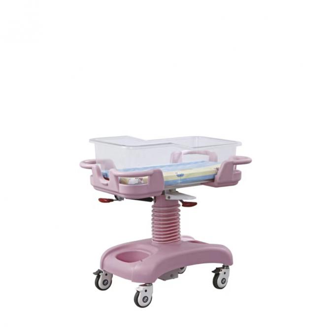 Pink Plastic Hospital Baby Crib For Easy Cleaning And Updating