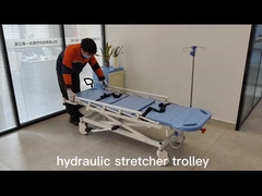 Hydraulic Ambulance Stretcher Trolley Blue For Hospital Medical
