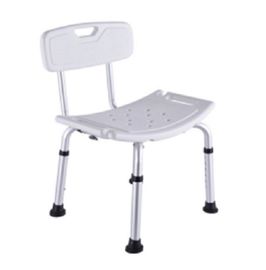 Hospital Bath Chair White Height Adjustable Aluminum Alloy Matte Finish