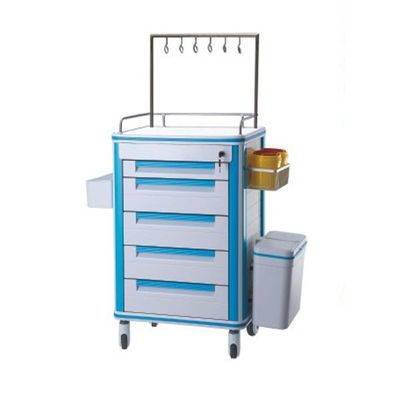 ABS material medical dispensing cart blue with wheels movable