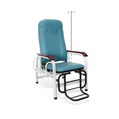 Steel Pipe Wooden IV Pole Handrail Patient Transfusion Chair