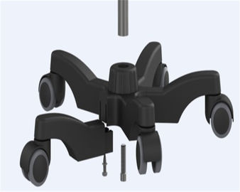 Buy Medical Infusion Stand Bottom Base Iv Carts Medical , Black IV Pole Parts online manufacture
