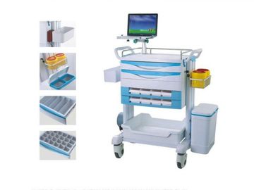 Buy Tablet Mobile Medical Trolley With Drawers Hospital Plastic Anesthesia Trolley With Storage Box online manufacture