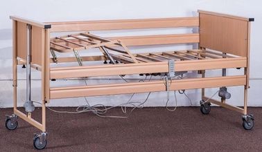 Buy Wooden Frame Electric Nursing Bed Home Care Bed Linear Actuator Patient Care Bed online manufacture