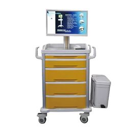 Buy All In 1 Computer Moving Cart Hospital Mobile Medical Computer Laptop Workstation Trolley online manufacture