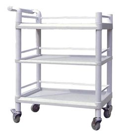 Buy Strong Load Bearing Utlity Medical Instrument Trolley 3 Tiers Plastic Trolley Cart online manufacture