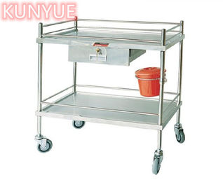 Buy Treatment Instrument Surgic Tool Medical Trolley Cart With One Drawers Stainless Steel online manufacture