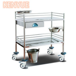 Buy Stainless Steel Two Layers Hospital Treatment Trolley / Medicine Crash Cart online manufacture