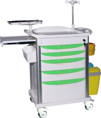 Buy Aluminum Alloy 70mm 4 Post Medical Trolley Cart With Drawers online manufacture