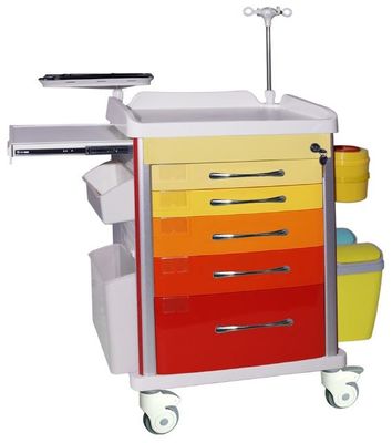 Buy Colorful 5 Locking ABS Drug Storage Medical Trolley With Drawers online manufacture