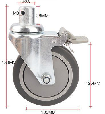 Buy TPR Hospital Castors With PP Core For Medical Shopping Cart Medical Casters online manufacture