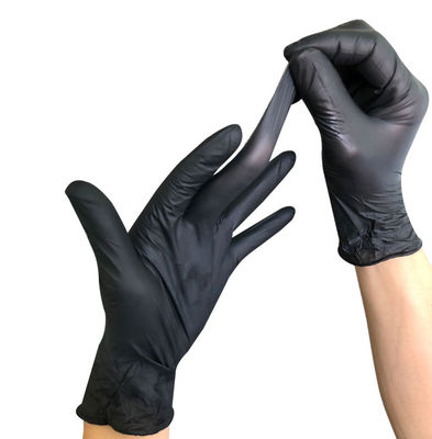 Buy Non Sterile Nitrile Medical Gloves Black Disposable Nitrile Gloves online manufacture