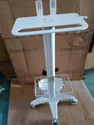 Buy White medical computer workstation cart for monitoring hospital online manufacture