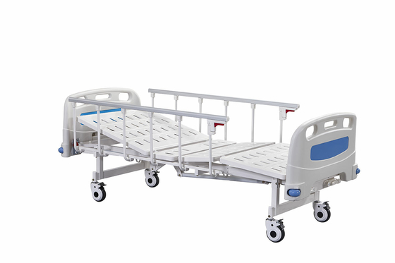 Buy Metal Double Rocker Manual Hospital Bed White And Blue online manufacture
