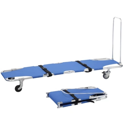 Buy Blue 600D, PVC coated Oxford cloth folding stretcher is easy to clean online manufacture