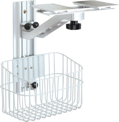 Buy White medical monitor trolley arm with 4 inch universal casters online manufacture