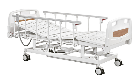 Buy Three Functions Electric Nursing Bed With Central Locking White Metal online manufacture