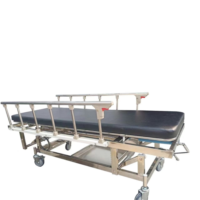 Stainless Steel Manual Adjustable Height Emergency Ambulance Stretcher Trolley