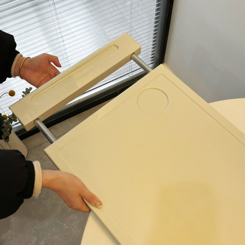 Easy Operation Hospital Bedside Tray Table , ABS Durable Over Bed Tray