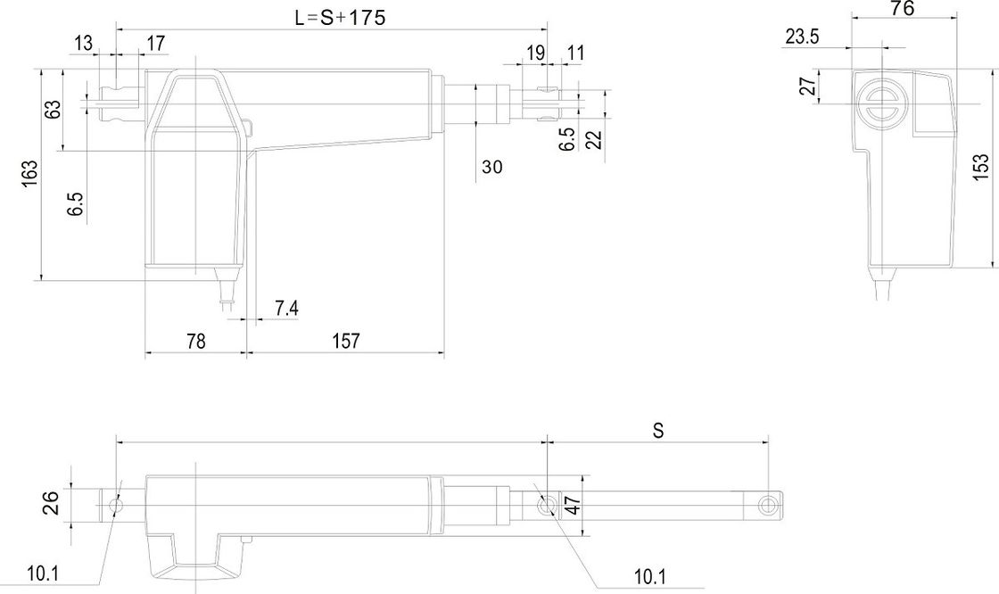 Electric Hospital Bed Accessories Actuator Motor Aluminum OEM Available