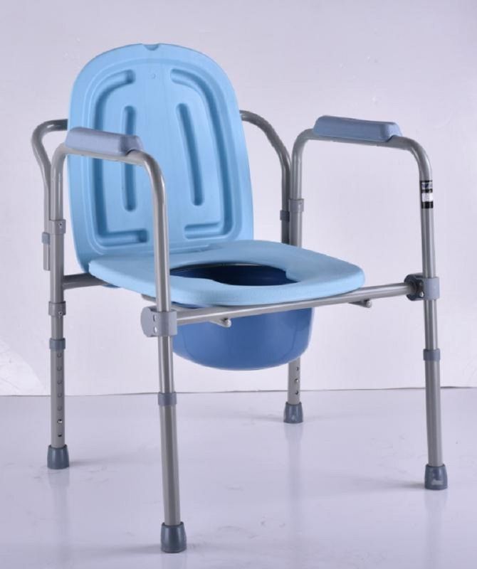 Folding Design Potty Chair Commodes Gray Color Material Copper Pipe Frame