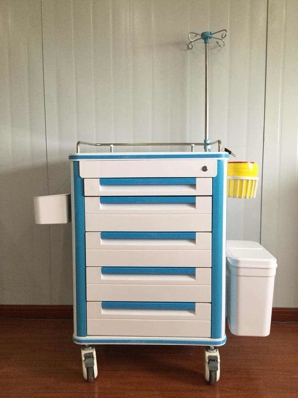 Aluminum Alloy Frame Medical Instrument Trolley Multi Function ABS Body Hospital Medical Trolley