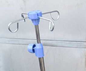 Patient 210cm Hospital Bed IV Pole Accessories Stainless Steel Infusion Stand