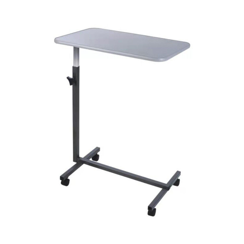 White Patients Hospital Bed Tray Table With Wheels Over Bed Table