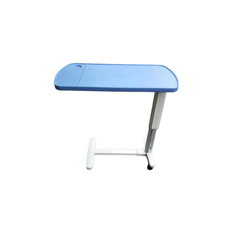 Gas Spring Hospital Bed Tray Table Adjustable Over Bed Table On Wheels