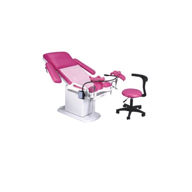 Hospital Pink Electric Gynaec Examination Table Obstetric tableDelivery Bed With Lamp