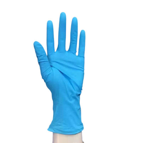Hospital Disposable Exam Gloves Color Blue Nitrile Gloves Three Sizes