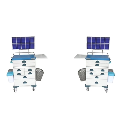 Hospital 1080mm Medical Anesthesia Cart With Storage Box Blue