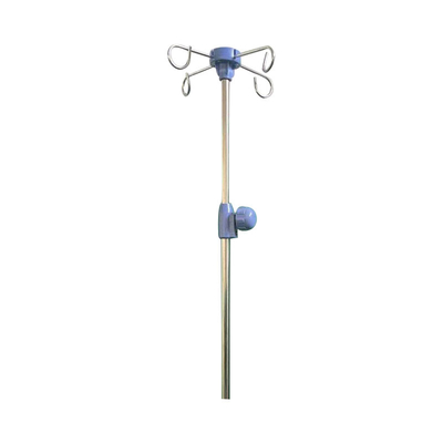 Hospital Bed Infusion Stand Plastic Metal Material Blue Color