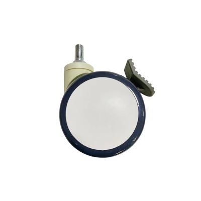 Medical Caster Wheel Threaded Stem Brake Silent Caster Wheels For Hospital Beds