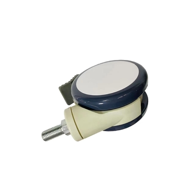 Medical Caster Wheel Threaded Stem Brake Silent Caster Wheels For Hospital Beds