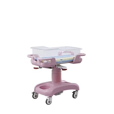 Pink Plastic Hospital Baby Crib For Easy Cleaning And Updating