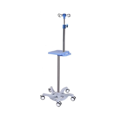 Blue Mobile Infusion Stand Stainless Steel With Wheels Removable