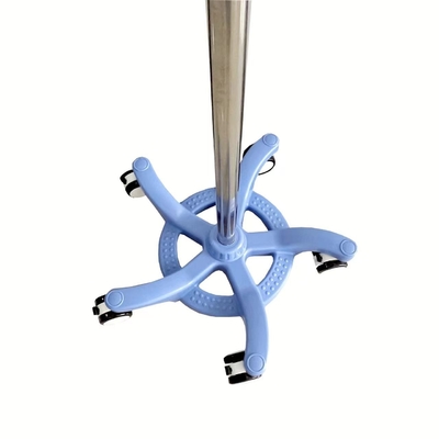 Blue Mobile Infusion Stand Stainless Steel With Wheels Removable