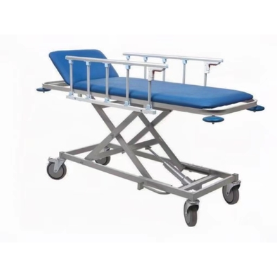 Blue Hospital Special Hydraulic Stretcher Trolley With Four Wheels