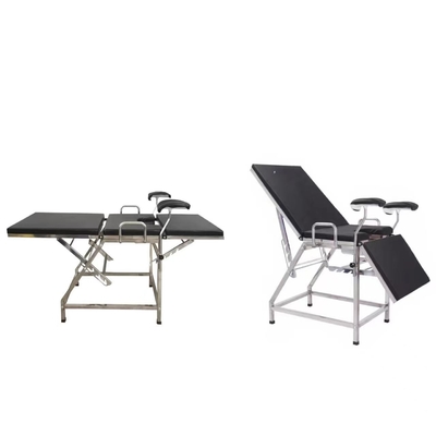 Stainless Steel Simple Black Obstetric Table Gynecological Examination Bed