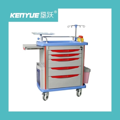 Hospital Emergency Trolley Luxurious ABS Plastic Drawer Cart With Wheels