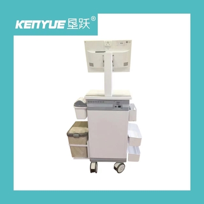 White Medical Mobile Information Nursing Cart With Brake Caster
